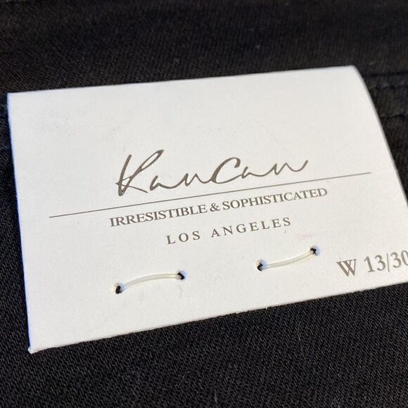 KANCAN ESTILO JET BLACK DESTROYED RAW HEM DENIM SHORTS W13/30 NWT - Picture 5 of 15